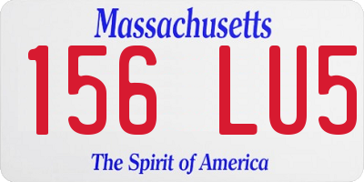 MA license plate 156LU5