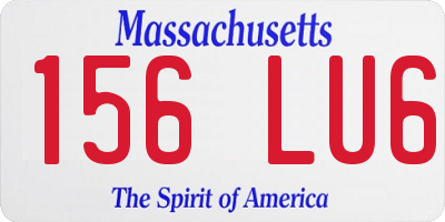 MA license plate 156LU6