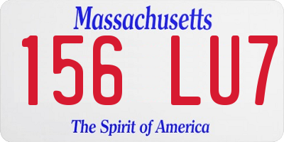 MA license plate 156LU7
