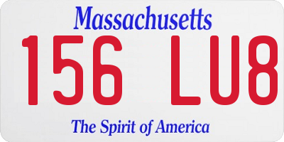 MA license plate 156LU8