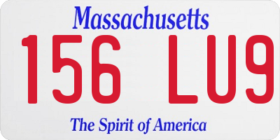 MA license plate 156LU9