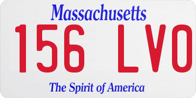 MA license plate 156LV0