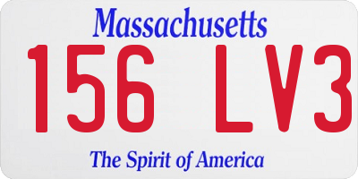 MA license plate 156LV3
