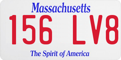 MA license plate 156LV8