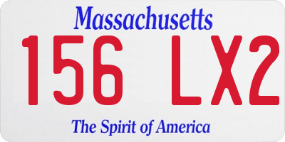 MA license plate 156LX2