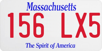 MA license plate 156LX5