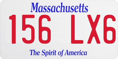 MA license plate 156LX6