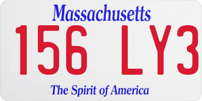 MA license plate 156LY3