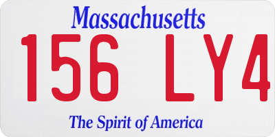 MA license plate 156LY4
