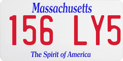 MA license plate 156LY5