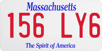 MA license plate 156LY6