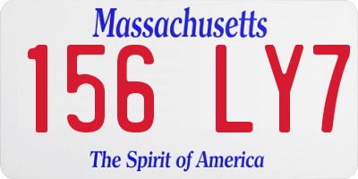 MA license plate 156LY7