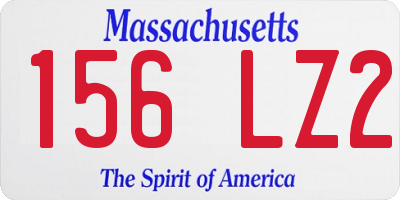 MA license plate 156LZ2