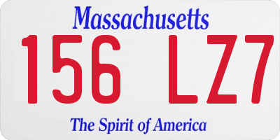 MA license plate 156LZ7