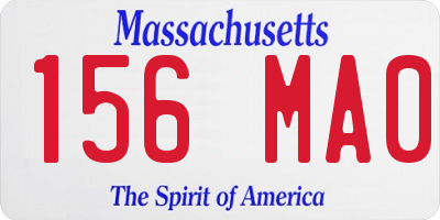 MA license plate 156MA0