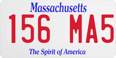 MA license plate 156MA5