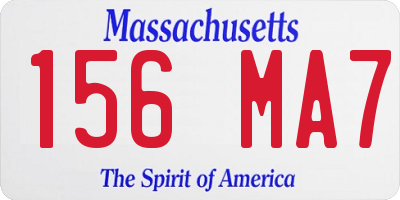 MA license plate 156MA7