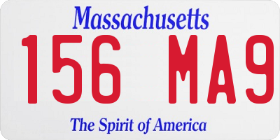MA license plate 156MA9