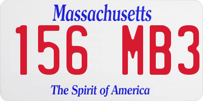MA license plate 156MB3