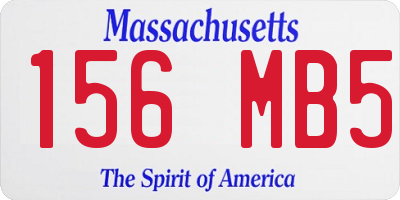 MA license plate 156MB5