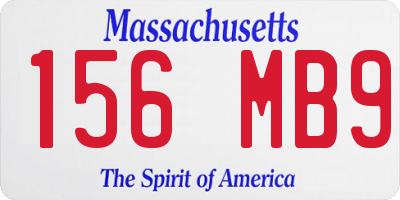 MA license plate 156MB9