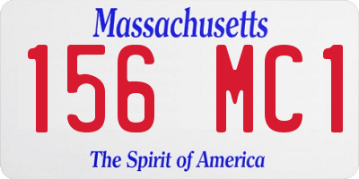 MA license plate 156MC1