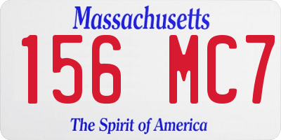 MA license plate 156MC7