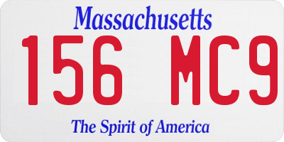 MA license plate 156MC9