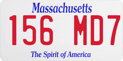 MA license plate 156MD7