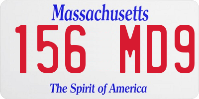 MA license plate 156MD9