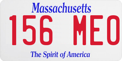 MA license plate 156ME0