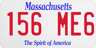 MA license plate 156ME6