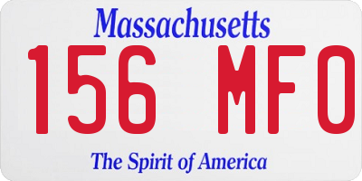 MA license plate 156MF0