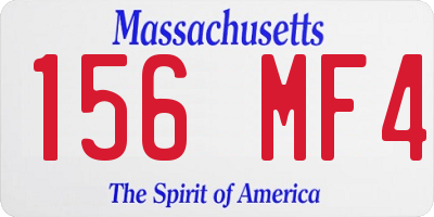 MA license plate 156MF4
