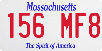 MA license plate 156MF8