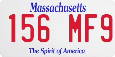 MA license plate 156MF9