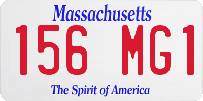 MA license plate 156MG1
