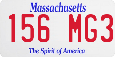 MA license plate 156MG3