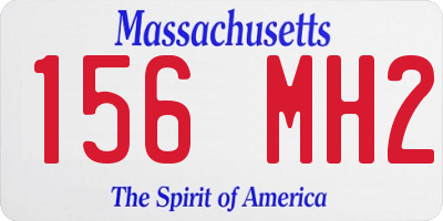 MA license plate 156MH2