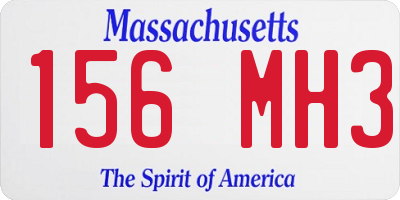 MA license plate 156MH3