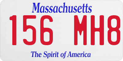 MA license plate 156MH8