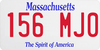 MA license plate 156MJ0