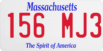 MA license plate 156MJ3