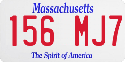 MA license plate 156MJ7
