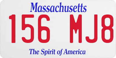 MA license plate 156MJ8
