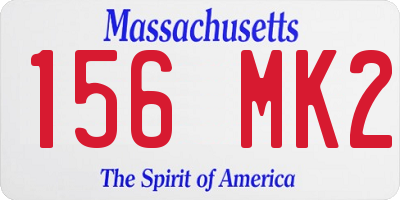 MA license plate 156MK2
