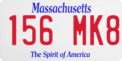 MA license plate 156MK8