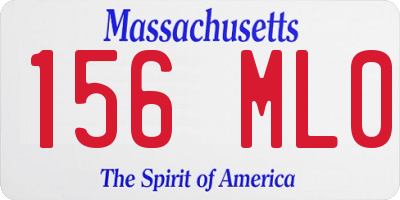 MA license plate 156ML0
