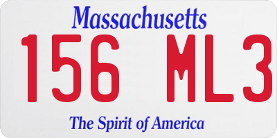 MA license plate 156ML3