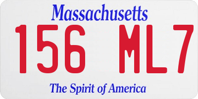 MA license plate 156ML7